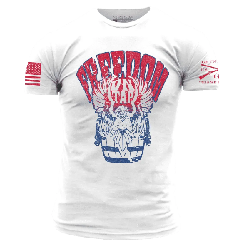 Women's Comfortable Lounge Outfit Freedom On Tap T-Shirt - White