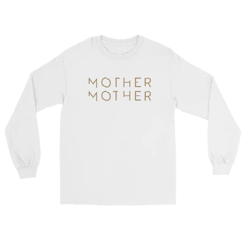 Women's Comfortable Apparel Mother Mother Logo Long Sleeve Tee - White