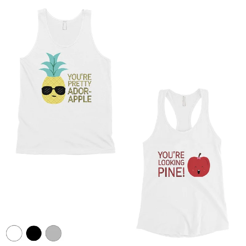 Women's Evening Garments Pineapple Apple Matching Couple Tank Tops Unique Newlywed Gifts