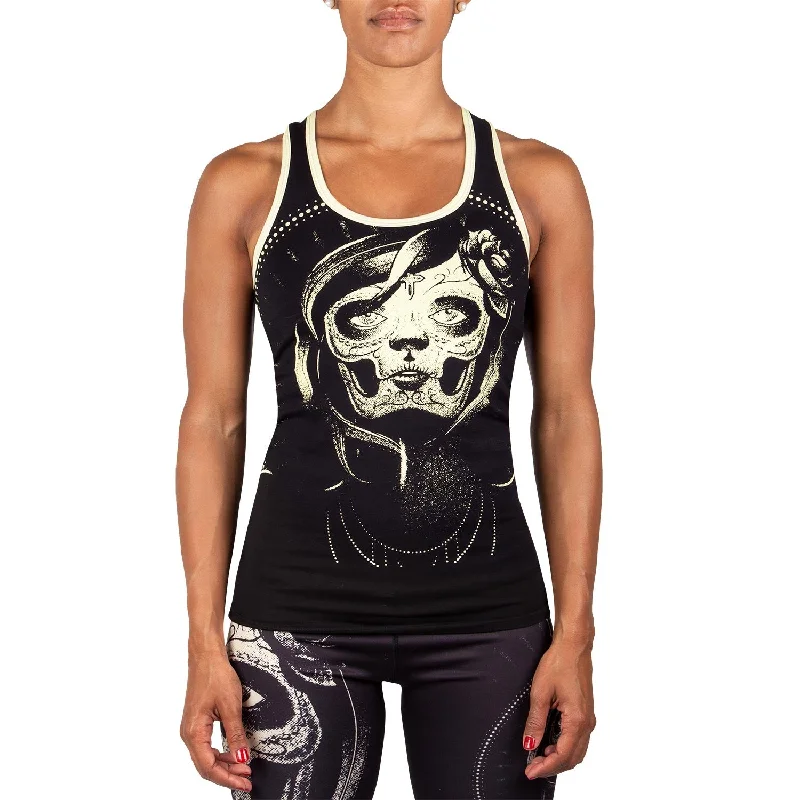 Women's Chic Outerwear Garments Venum Santa Muerte Tank Top - Black/Yellow - For Women