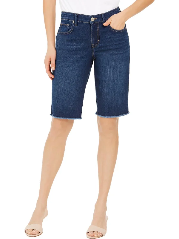 Charming Women's Outfit For Special Occasions Womens Denim Mid-Rise Bermuda Shorts