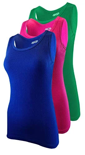 Luxury Women's Clothes SUMONA Women Fuchsia/Green/Royal Blue Tank Tops Ribbed Rib A-Shirts Basic Sleeveless Tanks Top