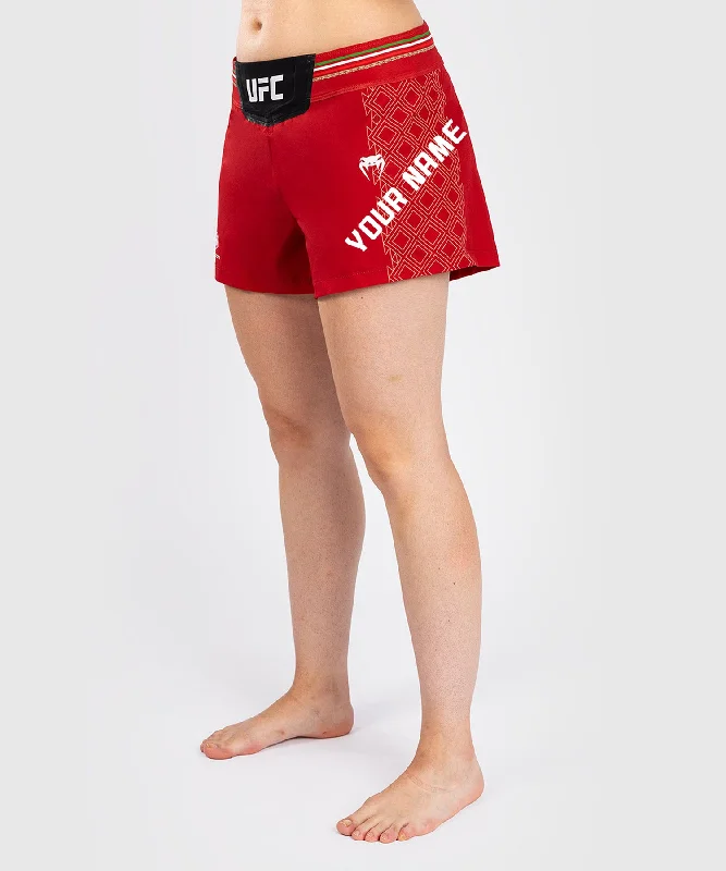 Women's Holiday Attire UFC Noche by Venum Personalized Authentic Fight Night Women’s Fight Short – Red