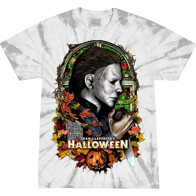 Charming Women's Outfit For Special Occasions HALLOWEEN: 45 YEARS OF TERROR - TIE-DYE T-SHIRT (MYERS MASK TIE DYE)