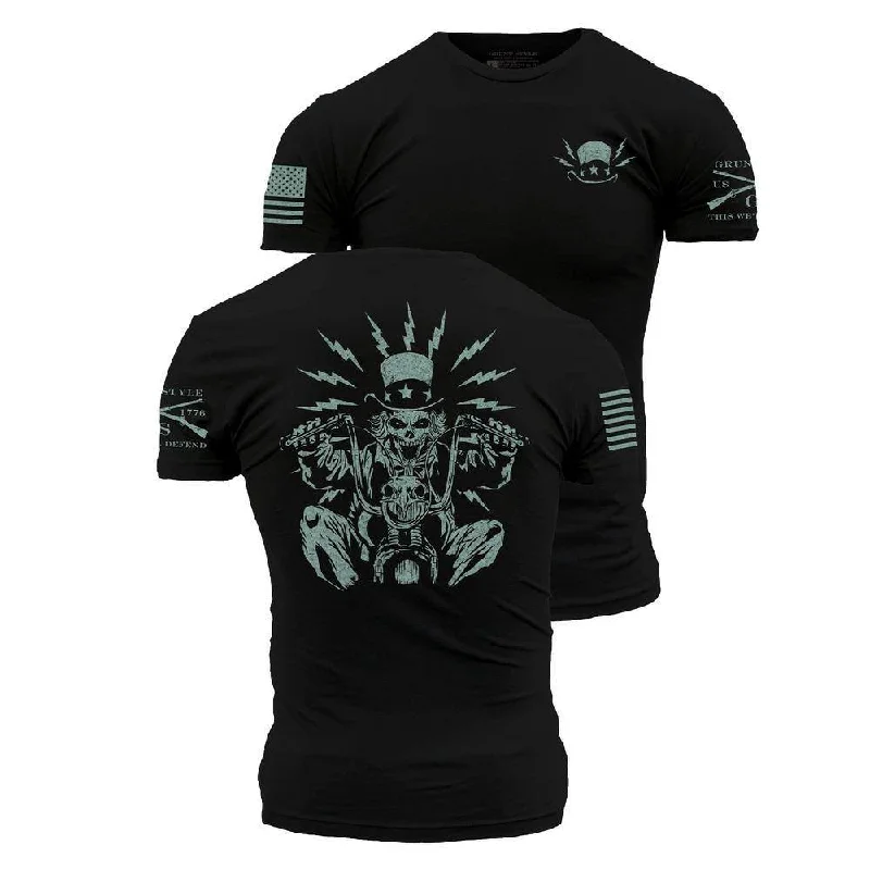 Chic & Modern Sales Uncle Sam Freedom Rider T-Shirt - Black