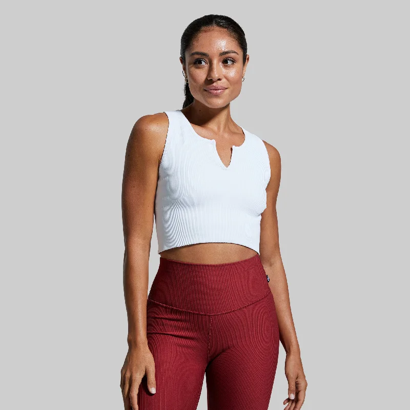 Ride The Style Wave Good to Go Seamless Crop Tank (White)