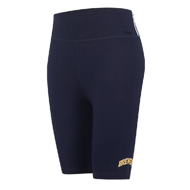 Women's Professional Garments MLB MILWAUKEE BREWERS CLASSIC WOMEN'S COTTON BIKE SHORT (MIDNIGHT NAVY)