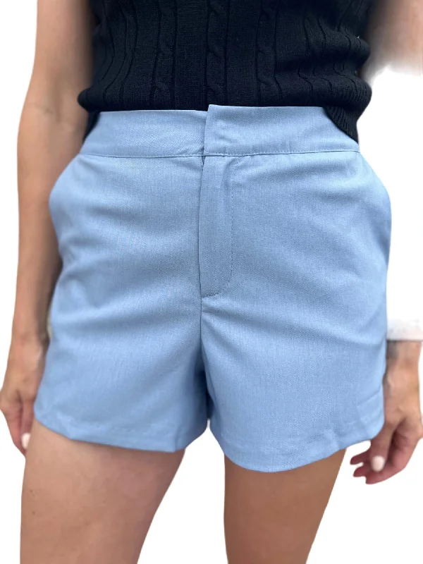 Embrace New Fashion To Town High-Waist Shorts In Sky