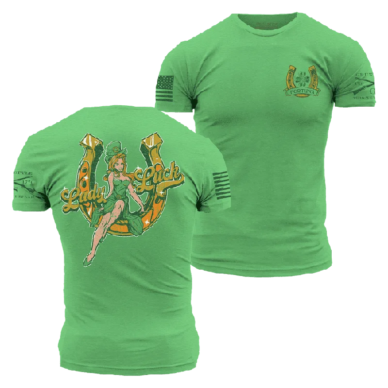 Women's Evening Wear Attire Lady Luck T-Shirt - Kelly Green