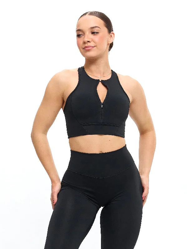 Women's Clothing Sets Colorado Zip Sports Bra - Onyx Black