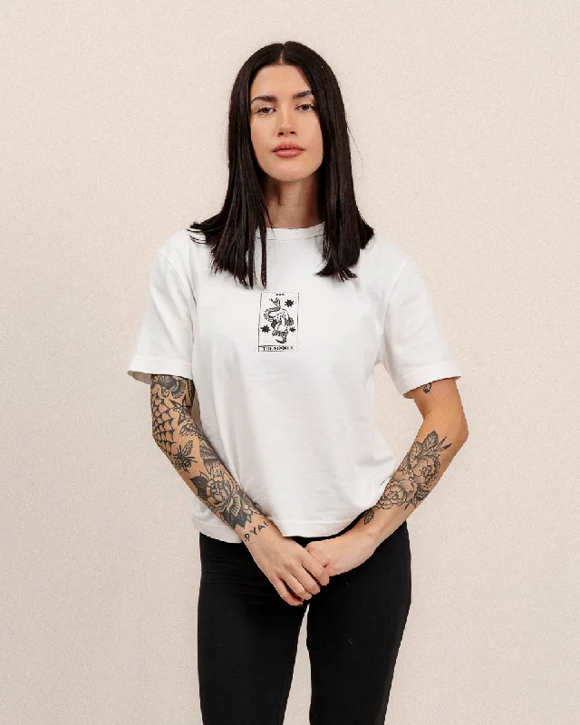 Women's Trendy Casual Clothes Sinners Tarot T-shirt - Off White