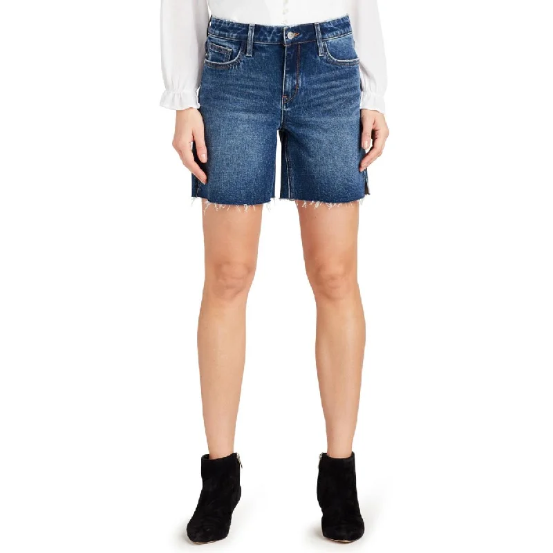 Chic Trend Collection The Derby Womens Raw Hem Medium Wash Bermuda Shorts