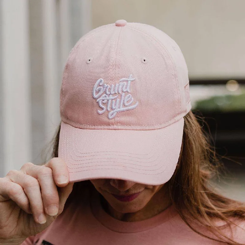 Modern Women's Outfit Grunt Style Script Logo - Desert Pink Hat