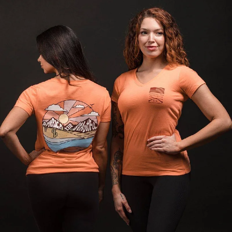 Additional Time-Limited Offers Women's Retro Daze V-Neck - Apricot Crush