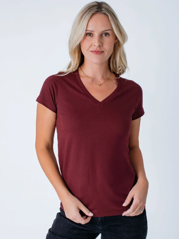 Modern Women's Clothes Women's Garnet V-Neck