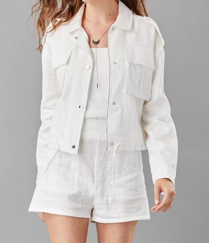 Exclusive Deals Online Linen Shorts In Eggshell