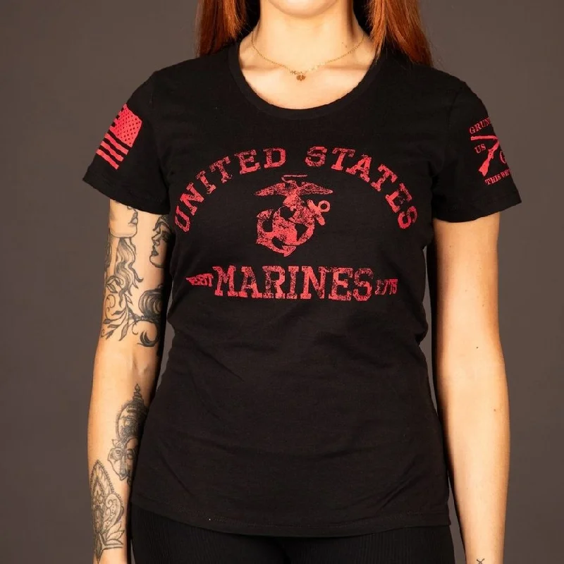 Women's Everyday Apparel USMC - Women's Est. 1775 T-Shirt - Black