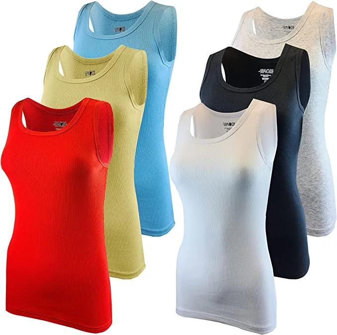 Limited Stock, Big Sale Women's Ribbed Tank Tops |Sleeveless Assorted Color  (6 Pack )