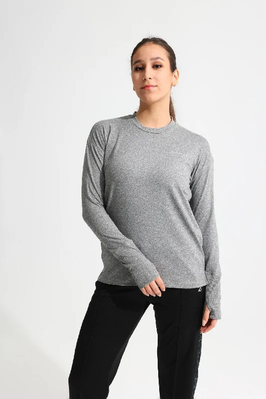 Sophisticated Style Offers Gray LS Performance Tee