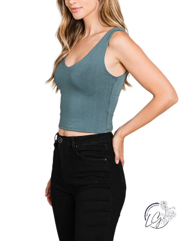 Huge Price Cut Sunny Days Cropped V-Neck Tank