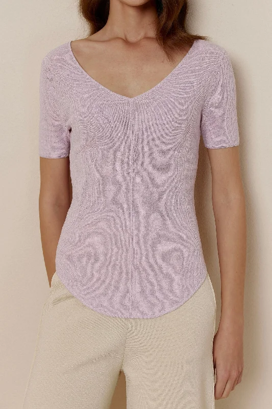 Women's Professional Clothes Easy Knit V-Neck Tee