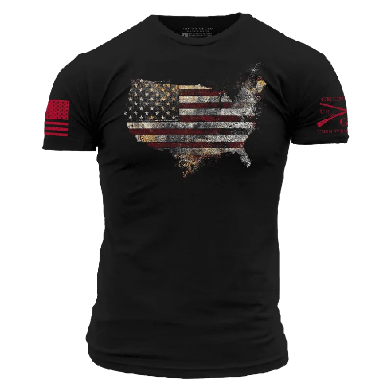 Women's Comfortable Lounge Attire Red Blood Nation T-Shirt - Black