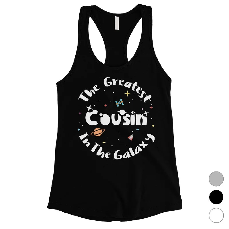 Women's Floral Print Outfit The Greatest Cousin Womens Cute Workout Tank Top Gift For Cousin