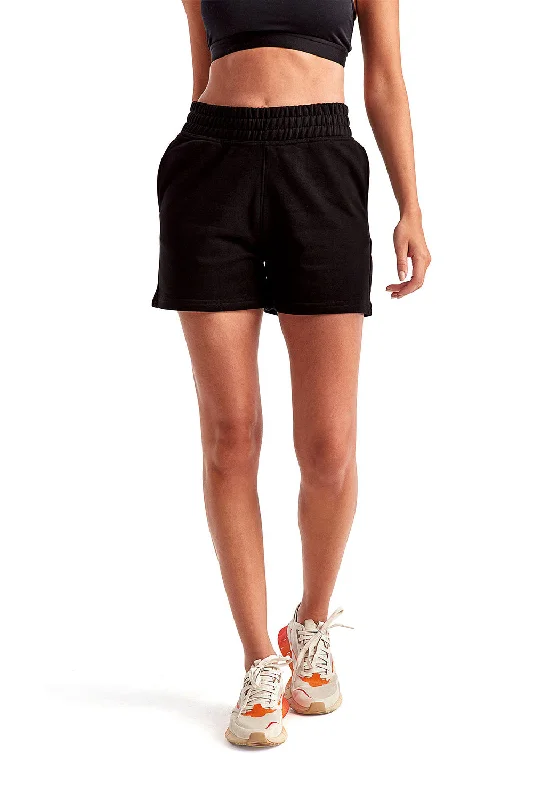 Women's Relaxed Outfit TriDri Womens Maria Jogger Shorts w/ Pockets - Black