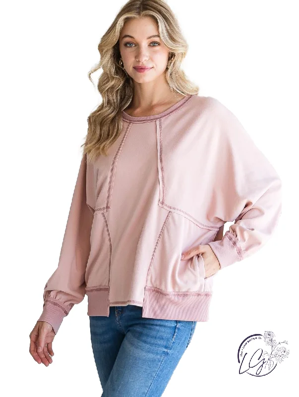 Don't Miss Out West Side Girl Pullover with Stitch Detail