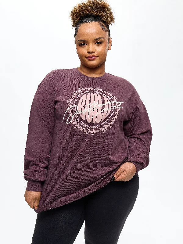 Avant-Garde Style Promotions Build Long Sleeve Tee - Smoked Cherry