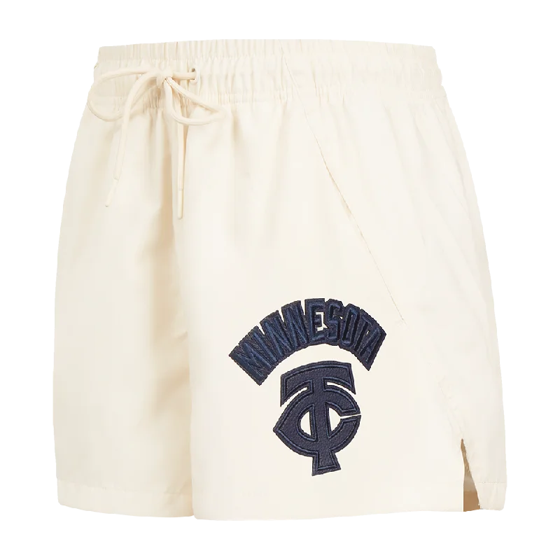 Snag Fabulous Fashion Bargains MLB MINNESOTA TWINS TRIPLE TONAL W WOVEN WOMEN'S SHORT (EGGSHELL)