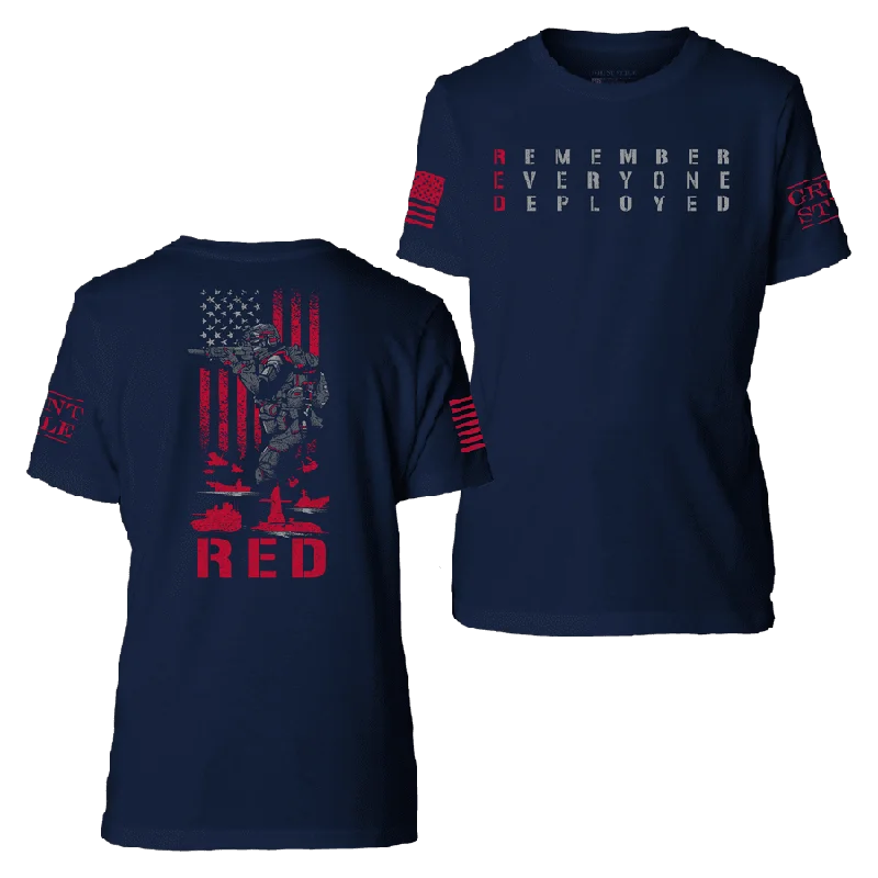 Stylish Women's Attire Youth RED Friday T-Shirt - Midnight Navy