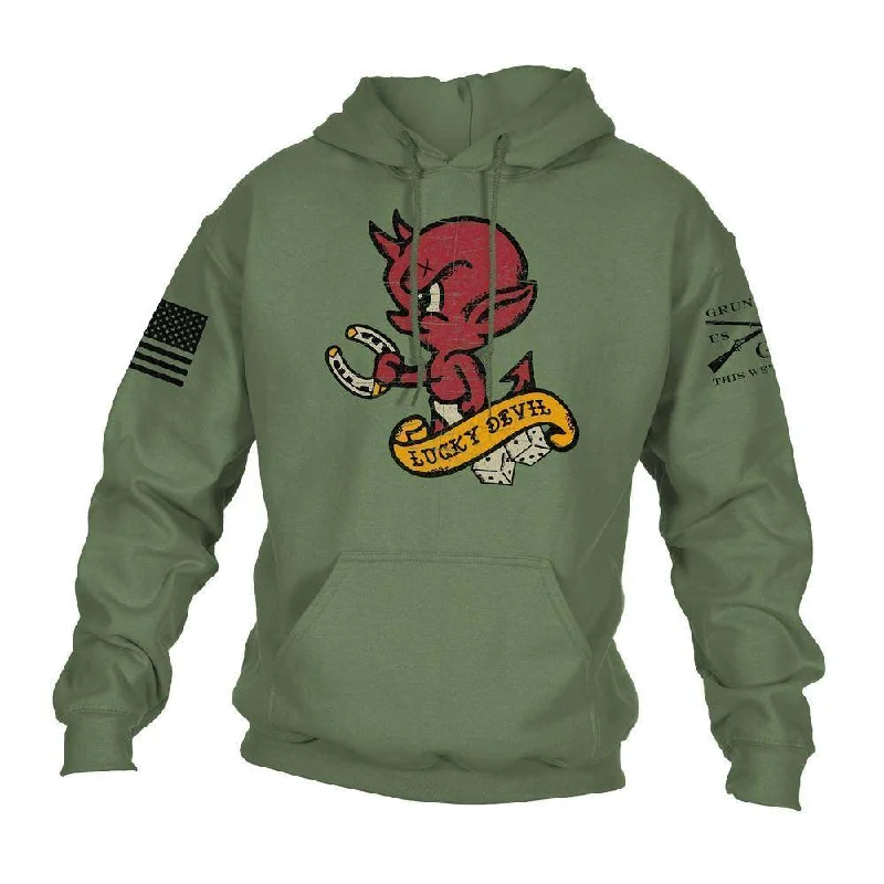 Women's Everyday Clothes Lucky Devil Hoodie - Military Green