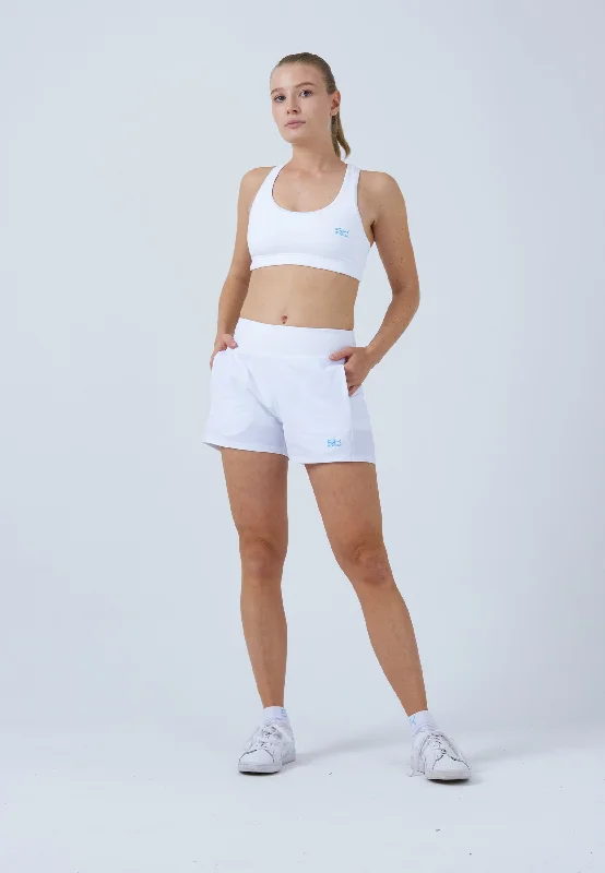 Elegant Women's Evening Garments Advantage Tennis Shorts mit Ballhalter, weiß