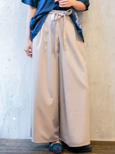 Everyday Elegance Sale KIMONO Wide Pants - Back Pockets for Hip-up Effect