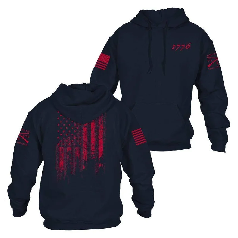 Vintage Style Deals 1776 Flag Hoodie - Navy