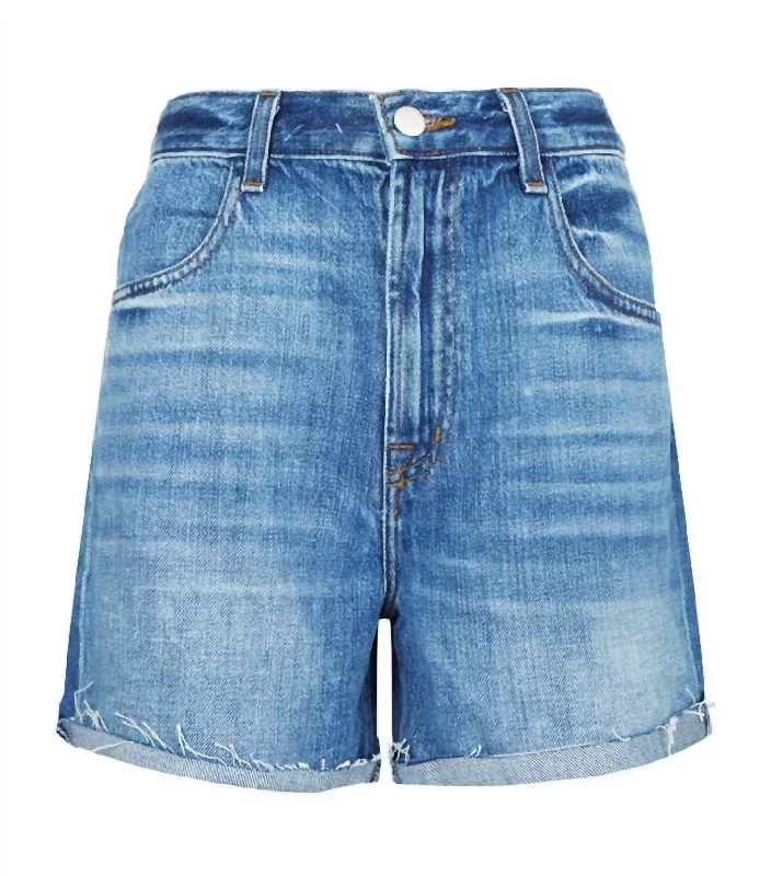 Feminine Luxe Style Sale Women's Joan High Rise Short In Blue