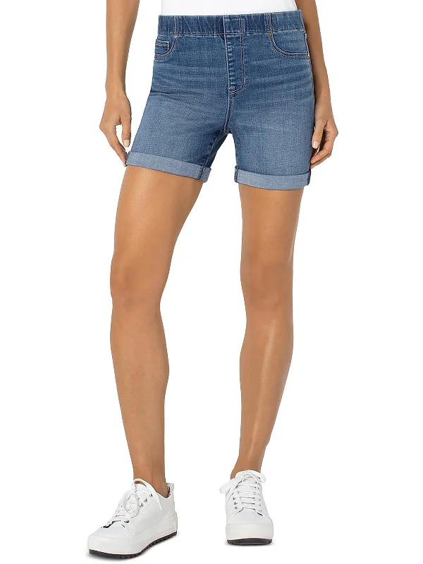 Flash Sale Now Womens Medium Wash Mid Rise Denim Shorts