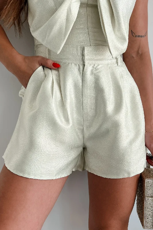 Chic & Cozy Collection DOORBUSTER Made To Shine Glittered Shorts (Cream)