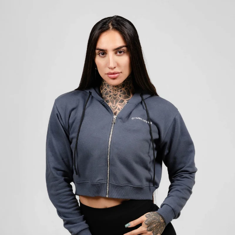 Unleash Your Style Cropped Zip-Up Hoodie - Riviera