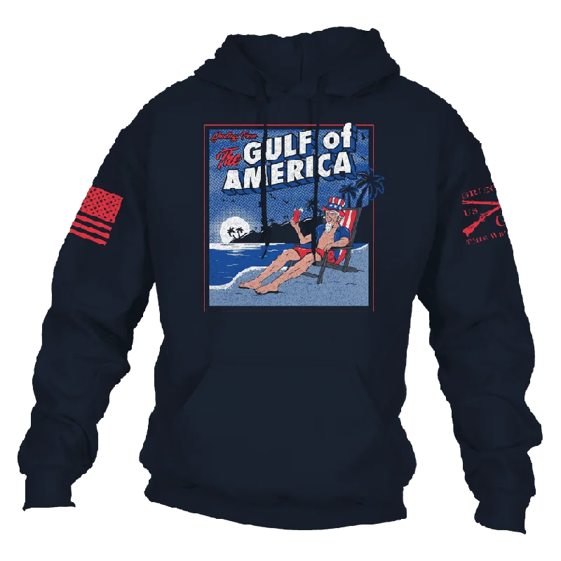 Fast Fashion Favorites Greetings From The Gulf Of America Hoodie - Navy