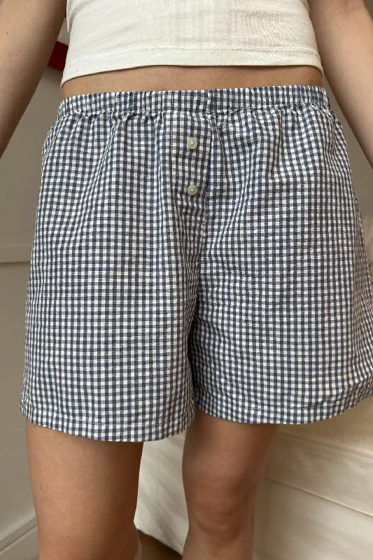 Women's Evening Attire Keira Long Gingham Boxer Shorts