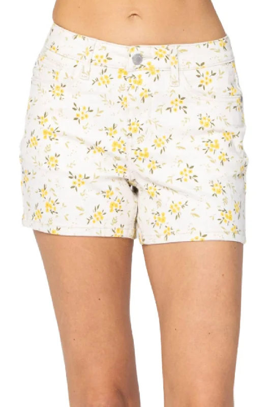 Classy Style Discounts Flower Print Mid-Rise Shorts In Multi