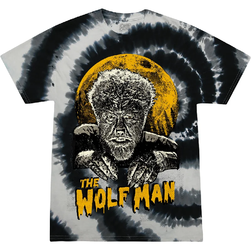 Women's Chic Outerwear Outfit THE WOLF MAN: SAVAGE BEAST - T-SHIRT (SILVER SCREEN TIE DYE)