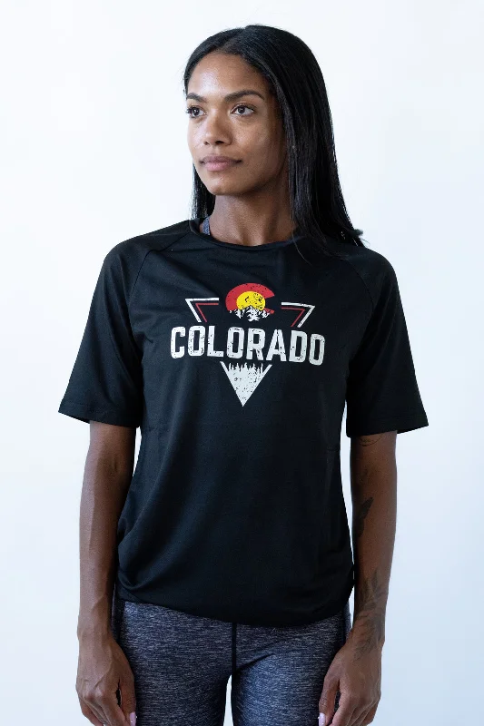 Classic Clothes For Women Colorado Threads Mountain Triangle Unisex Performance Tee Black