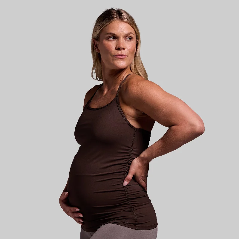 Women's Plus-Size Garments Maternity Drop Shot Tank (Dark Brown)