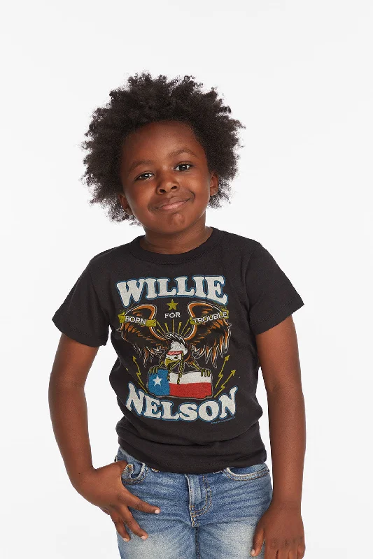 Spring Offer Willie Nelson Born For Trouble Boys Tee