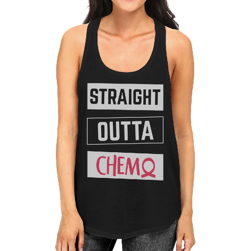 Statement Fashion Offers Straight Outta Chemo Breast Cancer Womens Black Tank Top