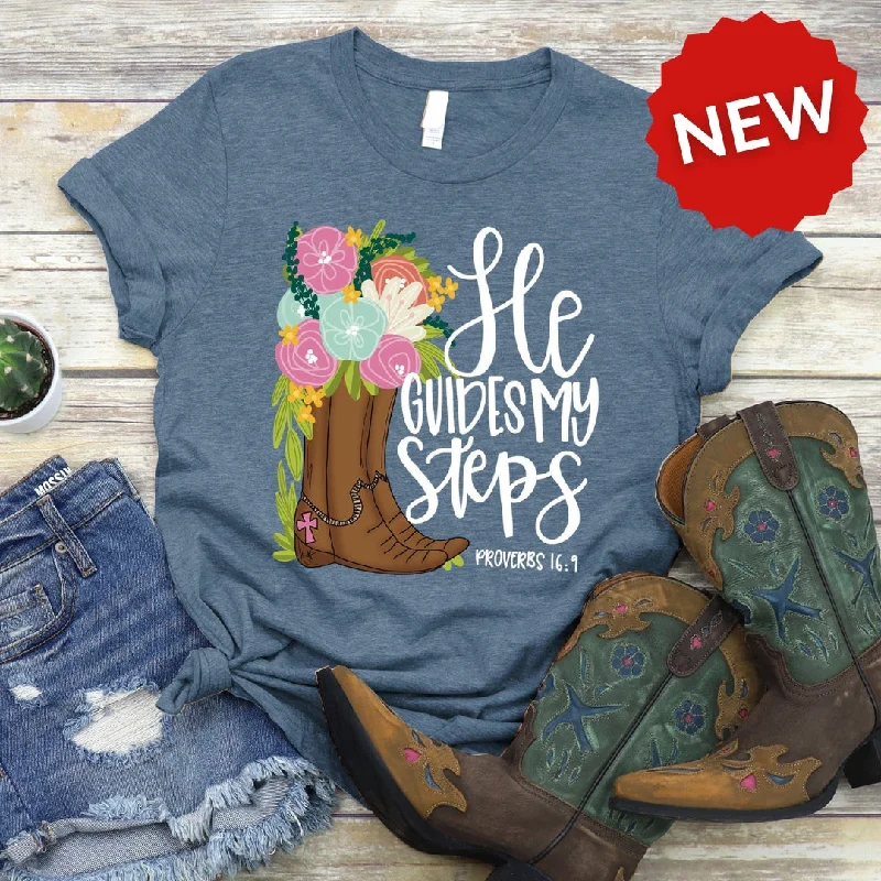 Women's Transitional Attire He Guides My Steps Tee