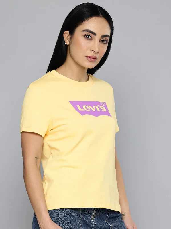 Chic And Edgy Women's Brand Logo Printed T-Shirt